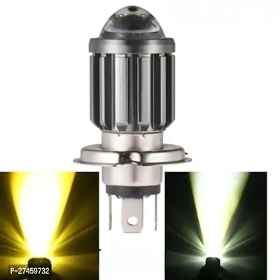 H4 Headlight Bulb with Lens 16W Dual Color H4 Led Lamp Compatible with Bike and Car White  Yellow  Pack of 1-thumb3