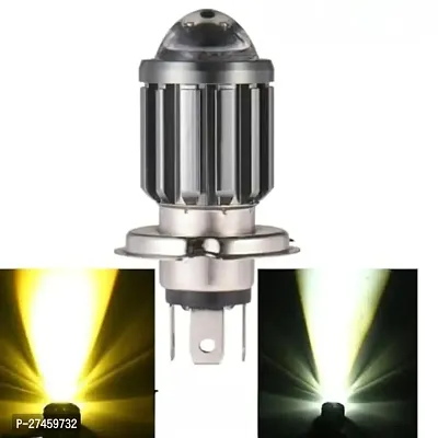 H4 Headlight Bulb with Lens 16W Dual Color H4 Led Lamp Compatible with Bike and Car White  Yellow  Pack of 1-thumb4