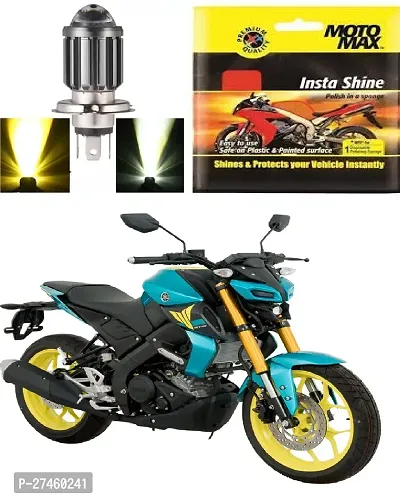 H4 Headlight Bulb with Lens 16W Dual Color H4 Led Lamp Compatible with Bike and Car White  Yellow with polish Pack of 1