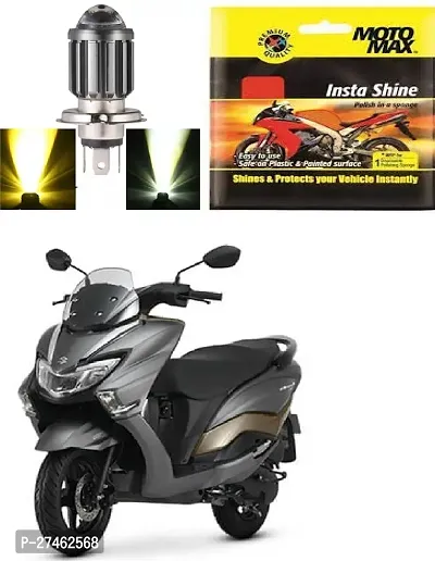 H4 Headlight Bulb with Lens 16W Dual Color H4 Led Lamp Compatible with Bike and Car White  Yellow with polish Pack of 1