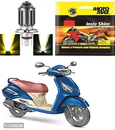 H4 Headlight Bulb with Lens 16W Dual Color H4 Led Lamp Compatible with Bike and Car White  Yellow with polish Pack of 1