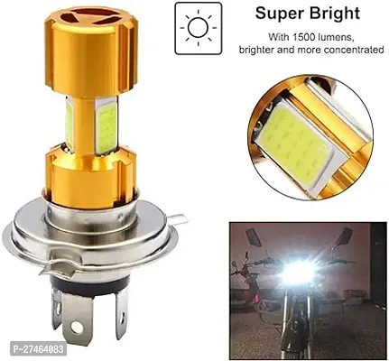 Motorcycle Headlight Bulb, H4 LED 3 COB Motorcycle Headlight Headlamp Strong White Light Motor Retro Front Head Spot Light Refit Accessories for Motorcycle Motorbike Scooter 18W 12V with polish (1PCS)-thumb2