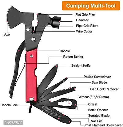 Stainless Steel 15 in 1 Multipurpose Tool Kit, Portable  Heavy Duty, Light Weight  Durable Emergency Pocket Multi Tool Kit, Suitable as Camping Multitool (Axe, Hammer  More)-thumb4