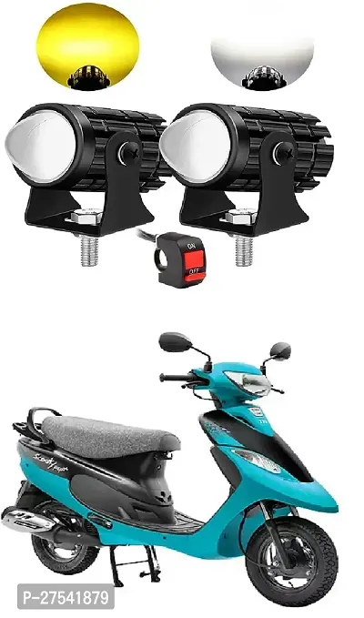 Mini Driving Fog Light Lamp Projector Lens Spotlight Led Motorcycle Headlight Dual Color Motorbike Lighting System (12 V, 36 W) With Switch