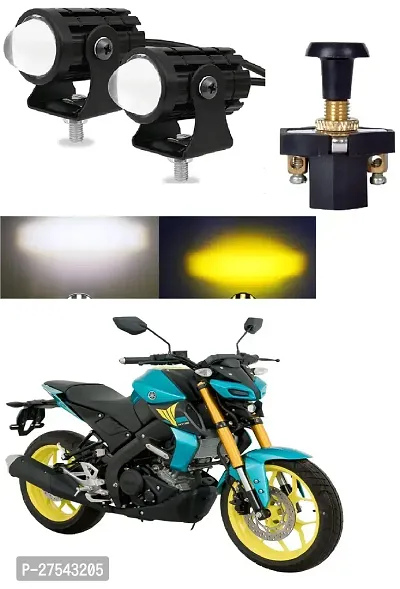 Mini Driving Fog Light Lamp Projector Lens Spotlight Led Motorcycle Headlight Dual Color Motorbike Lighting System (12 V, 36 W) With push switch-thumb0