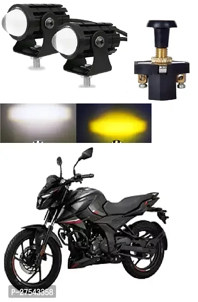 Mini Driving Fog Light Lamp Projector Lens Spotlight Led Motorcycle Headlight Dual Color Motorbike Lighting System (12 V, 36 W) With push Switch-thumb0