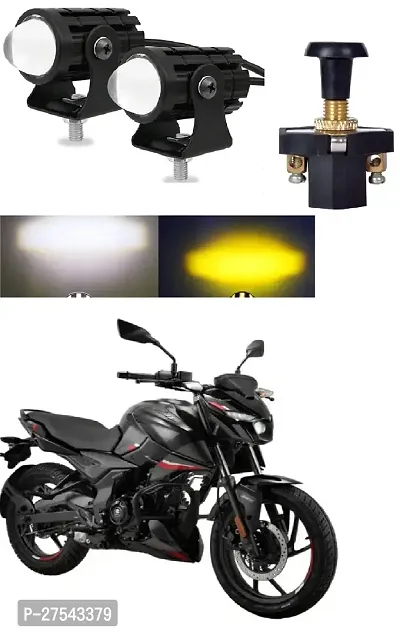 Mini Driving Fog Light Lamp Projector Lens Spotlight Led Motorcycle Headlight Dual Color Motorbike Lighting System (12 V, 36 W) With push Switch-thumb0