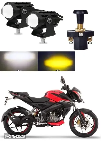 Mini Driving Fog Light Lamp Projector Lens Spotlight Led Motorcycle Headlight Dual Color Motorbike Lighting System (12 V, 36 W)  with push switch