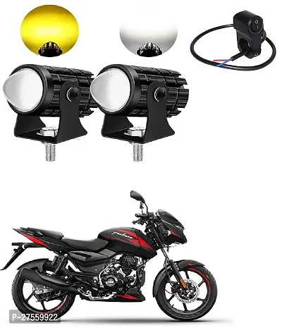 Mini Driving Fog Light Lamp Projector Lens Spotlight Led Motorcycle Headlight Dual Color Motorbike Lighting System (12 V, 36 W)  with 3way switch