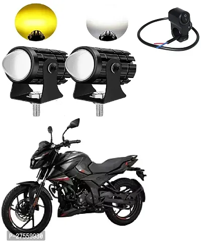 Mini Driving Fog Light Lamp Projector Lens Spotlight Led Motorcycle Headlight Dual Color Motorbike Lighting System (12 V, 36 W)  with 3way switch-thumb0