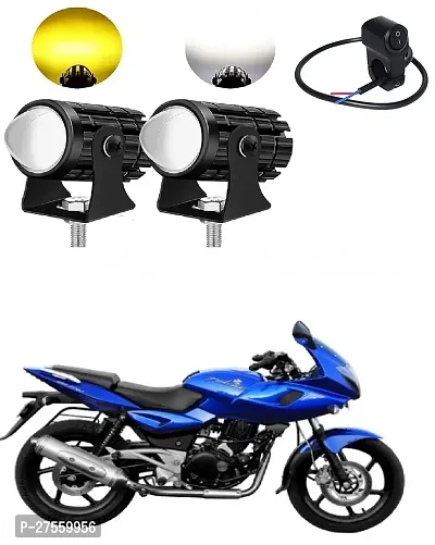 Mini Driving Fog Light Lamp Projector Lens Spotlight Led Motorcycle Headlight Dual Color Motorbike Lighting System (12 V, 36 W)  with 3way switch-thumb0