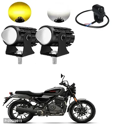 Mini Driving Fog Light Lamp Projector Lens Spotlight Led Motorcycle Headlight Dual Color Motorbike Lighting System (12 V, 36 W)  with 3way switch