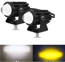 Mini Driving Fog Light Lamp Projector Lens Spotlight Led Motorcycle Headlight Dual Color Motorbike Lighting System (12 V, 36 W)  with 3way switch-thumb2