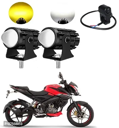 Mini Driving Fog Light Lamp Projector Lens Spotlight Led Motorcycle Headlight Dual Color Motorbike Lighting System (12 V, 36 W)  with 3way switch