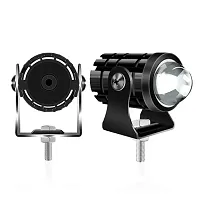 Bike Led Light High Power Motorcycle Fog Lamps Mini Driving Lights Mirror Spot Dual Color Projector Lens With Switch (White/Yellow) Set Of 2Pcs-thumb2