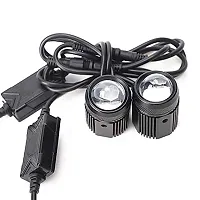 Mini Drive LED Fog Light Double Color for Car and Bikes (White  Yellow) 2Pcs-thumb1