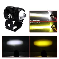 Mini Drive LED Fog Light Double Color for Car and Bikes (White  Yellow) 2Pcs-thumb1