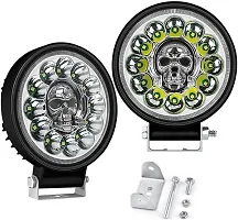 4Inch Colorful RGB Large Field of View with Flashing Skull Head Work Light 99W Small Spotlight Work Light Car Led Light 2pcs-thumb2