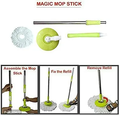 Mop Stick Adjustable Rapid-Change Handle Ideal For Floor Cleaning With 10-Inch Mop Plate-thumb3