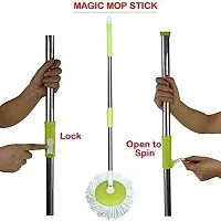 Mop Stick Adjustable Rapid-Change Handle Ideal For Floor Cleaning With 10-Inch Mop Plate-thumb1