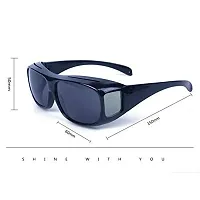 HD Night Day Vision Driving Wrap Around Anti Glare Sunglasses - Pack Of 2-thumb2