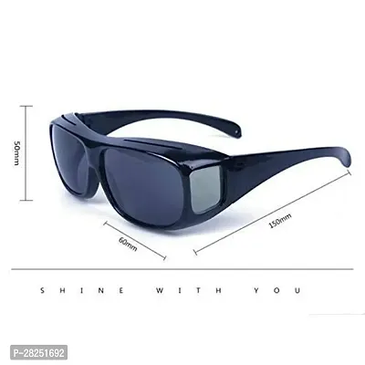 HD Night Day Vision Driving Wrap Around Anti Glare Sunglasses - Pack Of 2-thumb3