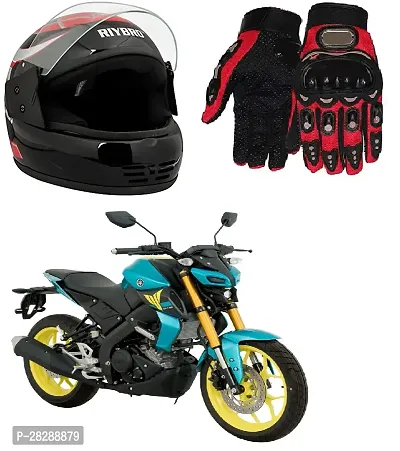 Modern Synthetic Leather Motorcycle Gloves And Helmet