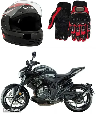 Modern Synthetic Leather Motorcycle Gloves And Helmet