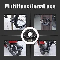 Multi Use Lock For Bike, Cycle, Helmet, Luggage with 4 Digit Resettable Bike Cable Lock, Heavy Duty Anti-Theft Protection ( L 3.11 feet xThickness 8 mm )-thumb2