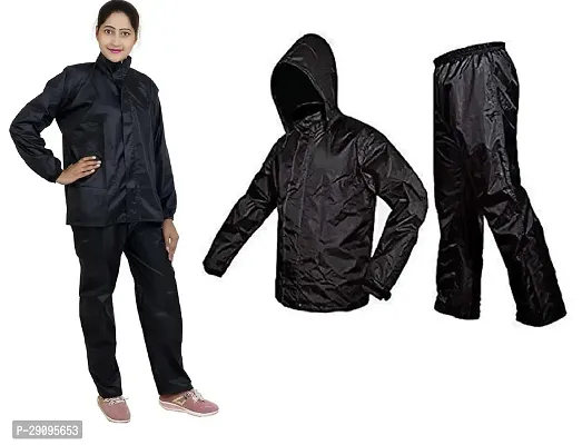 Rain Suit Men's Women's Black Colour Rain Suit with larga size-thumb0