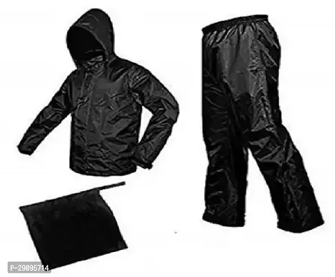 Rain Suit Men's Women's Black Colour Rain Suit with medium size-thumb0