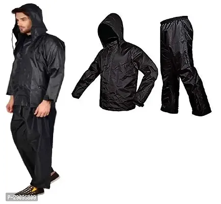 Rain Suit Men's Women's Black Colour Rain Suit with medium size-thumb0