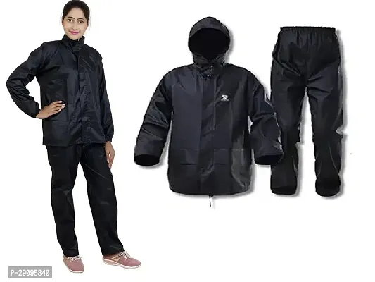 Rain Suit Men's Women's Black Colour Rain Suit with medium size-thumb0