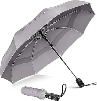 KEEKOS Windproof Travel Umbrellas for Rain - Lightweight, Strong, Compact with & Easy Auto Open/Close Button for Single Hand Use - for Men & Women