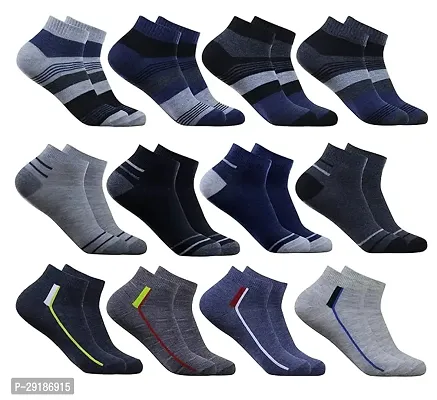 socks men pack of 12, free size, breathable, comfortable for All-Day Wear, Soft, Durable (Assorted)-thumb0