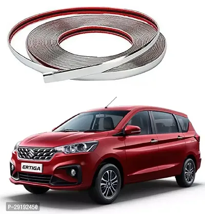 Chrome Moulding Trim 7 MM x 10 Meter, Strip Car Door Edge Guard Protector, Side Window Bumper, Grill, Automotive Interior Exterior Decor Compatible with Toyota Fortuner-thumb0