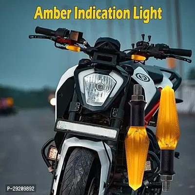 LED Turn Signal Indicator Blinker Light Transparent Crystal Material Waterproof Universal for All Bikes (Orange) (Pack of 4)-thumb3