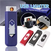 USB Cigarette Lighter Windproof Rechargeable Flameless Lighter Electronic Multipurpose Easy to Carry (pack of 1pc)-thumb3