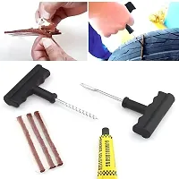 Puncture Repair Kit Tubeless Tyre Full Set, Rubber Cement and Extra Strips for Cars, Bikes-thumb1