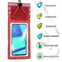 Mobile Phone PVC Waterproof Sealed Rain Protection Pouch Cover for 7 inches (Transparent) Pack of 1 with  Women's Solid Polyester Double Layer Long Ponchu Raincoat-thumb1