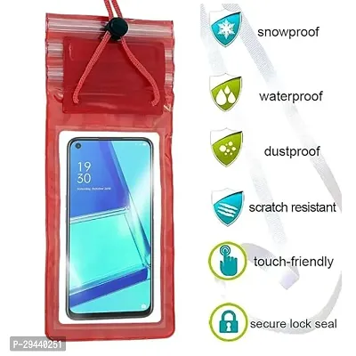 Mobile Phone PVC Waterproof Sealed Rain Protection Pouch Cover for 7 inches (Transparent) Pack of 1 with  Women's Solid Polyester Double Layer Long Ponchu Raincoat-thumb4