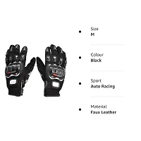 Probiker Leather Motorcycle Riding Gloves (black)-thumb2