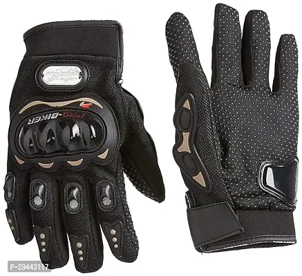 Probiker Leather Motorcycle Riding Gloves (black)-thumb2