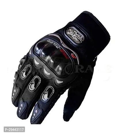 Probiker Leather Motorcycle Riding Gloves (black)-thumb4