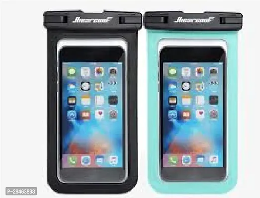 Mobile Phone PVC Waterproof Sealed Rain Protection Pouch Cover for 7 inches (multicolor) Pack of 2