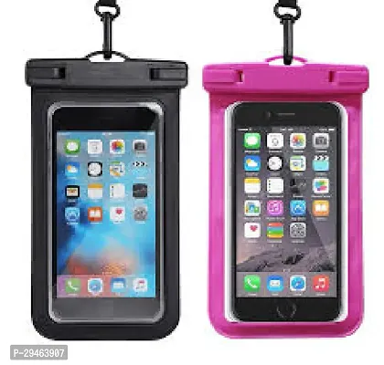 Mobile Phone PVC Waterproof Sealed Rain Protection Pouch Cover for 7 inches (multicolor) Pack of 2