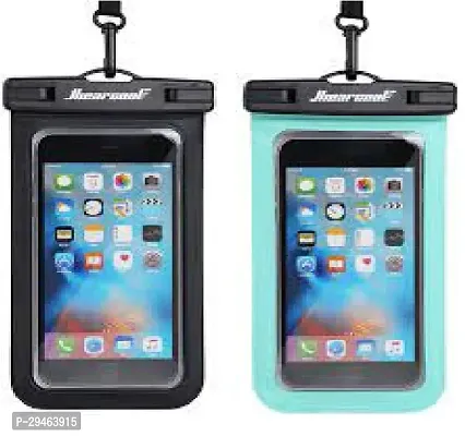 Mobile Phone PVC Waterproof Sealed Rain Protection Pouch Cover for 7 inches (multicolor) Pack of 2