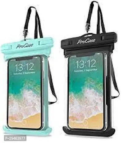 Mobile Phone PVC Waterproof Sealed Rain Protection Pouch Cover for 7 inches (multicolor) Pack of 2