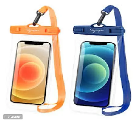 Mobile Phone PVC Waterproof Sealed Rain Protection Pouch Cover for 7 inches (multicolor) Pack of 2