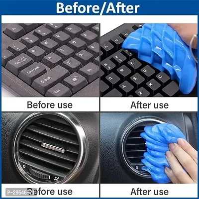 Car AC Cleaning Gel Jelly  Cleaner Kit Universal Car Interior,Keyboard,PC,Laptop,Electronic Gadget Cleaning Kit Pack of1with Cleaning Brush for Car AC,Air Vent,Blinds, Dashboard,Computer Keyboard 1pcs-thumb4